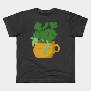 Succulent in Yellow Cup Kids T-Shirt